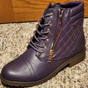 Vegan Leather Quilted Boots with Pocket
